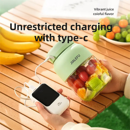 Beige Portable 1300ML Multi-Functional Blender with Dual-Drink Lid - 38-Steel Blade Cyclone Juicer & Ice Crusher, Waterproof Type-C Charging - Image 5