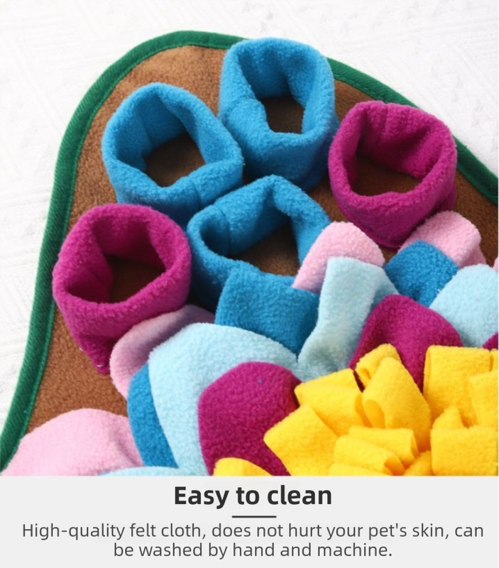 Blue 48x48CM Durable Felt Cloth Pet Puzzle Sniffing Mat - Mental Stimulation & Slow Feeding Pad - Image 4