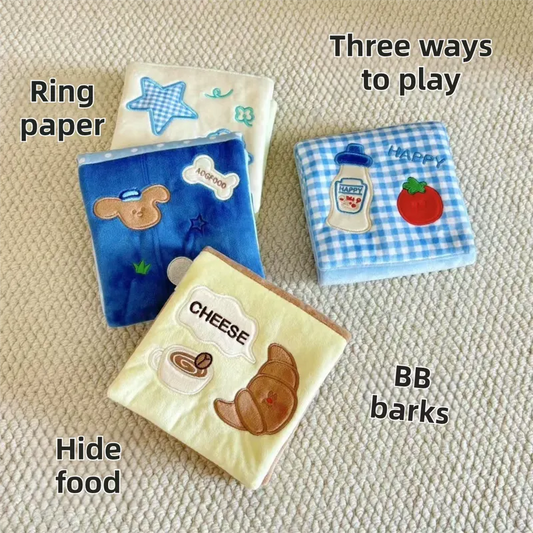 Soft Plush Interactive Sniffing Wallet with Hidden Treat Pockets (Style 1) - Squeaky Enrichment & Boredom Buster for Dog - Image 3