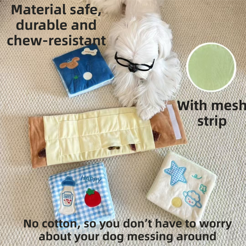 Soft Plush Interactive Sniffing Wallet with Hidden Treat Pockets (Style 2) - Squeaky Enrichment & Boredom Buster for Dog - Image 2