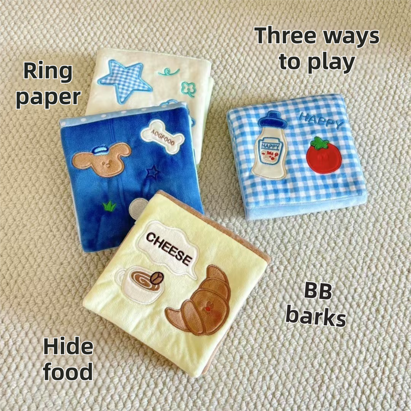 Soft Plush Interactive Sniffing Wallet with Hidden Treat Pockets (Style 4) - Squeaky Enrichment & Boredom Buster for Dog - Image 3