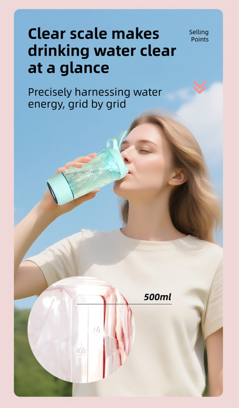 500ML White Portable Diamond Electric Shaker - Strong Vortex Stirring, Dual Temperature Endurance & Self-Cleaning for Protein Powder Coffee - Image 5