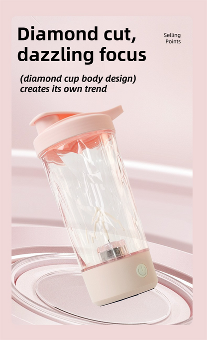 500ML Green Portable Diamond Electric Shaker - Strong Vortex Stirring, Dual Temperature Endurance & Self-Cleaning for Protein Powder Coffee - Image 2