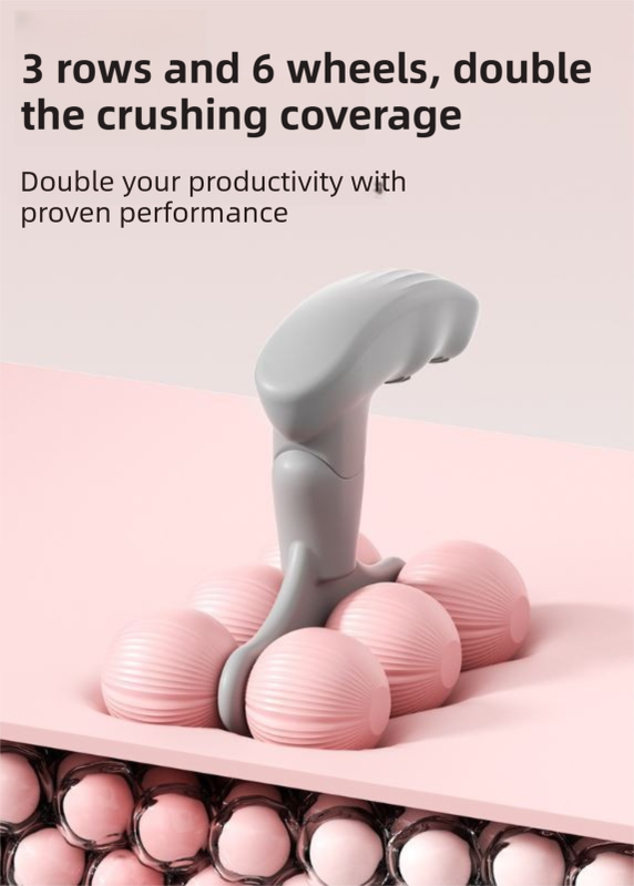 Blue Compact 6-Wheel Handheld Massager - Smooth & Silent, Deep Tissue Muscle Relaxer for Yoga Fitness and Home Recovery - Image 3