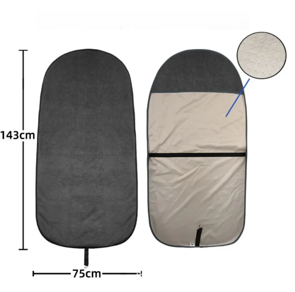Beige Waterproof Towel Car Single Seat Cover - Universal Non-Slip Sweat-Absorbent Bucket Seat Protector for Gym Fitness and Beach - Image 6
