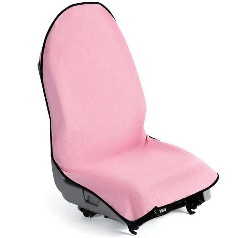 Pink Waterproof Towel Car Single Seat Cover - Universal Non-Slip Sweat-Absorbent Bucket Seat Protector for Gym Fitness and Beach