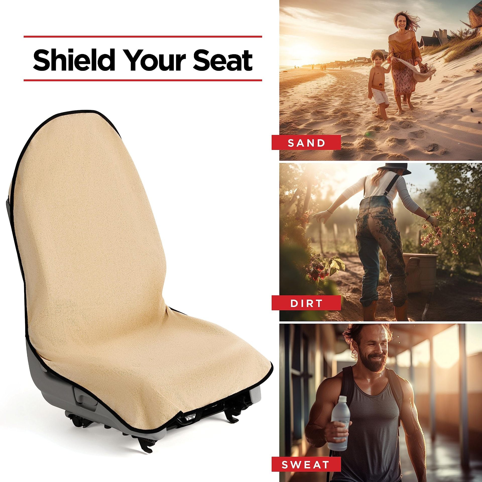 Grey Waterproof Towel Car Single Seat Cover - Universal Non-Slip Sweat-Absorbent Bucket Seat Protector for Gym Fitness and Beach - Image 2