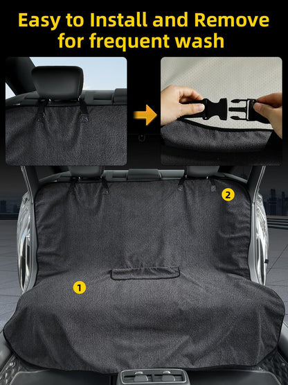 Pink Waterproof Towel Car Back Seat Cover - Universal Non-Slip Sweat-Absorbent Bucket Seat Protector for Gym Fitness and Beach - Image 4