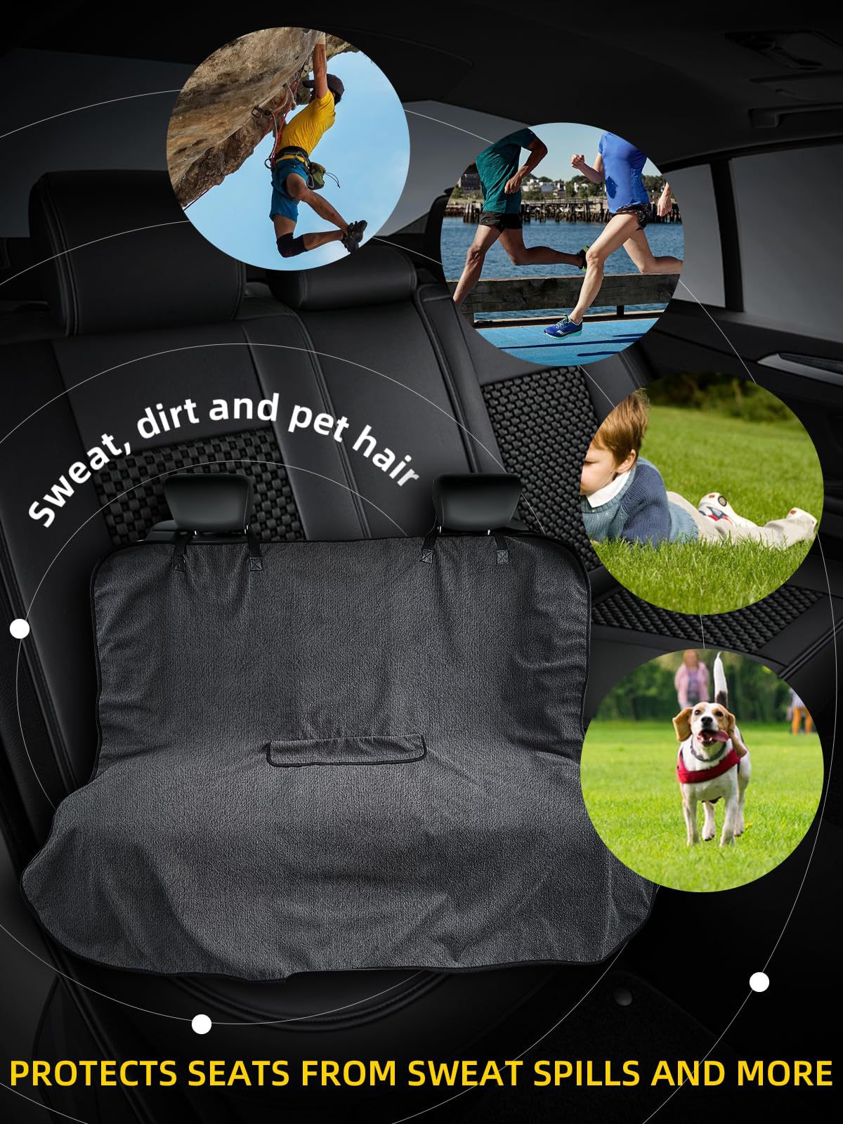 Pink Waterproof Towel Car Back Seat Cover - Universal Non-Slip Sweat-Absorbent Bucket Seat Protector for Gym Fitness and Beach - Image 5