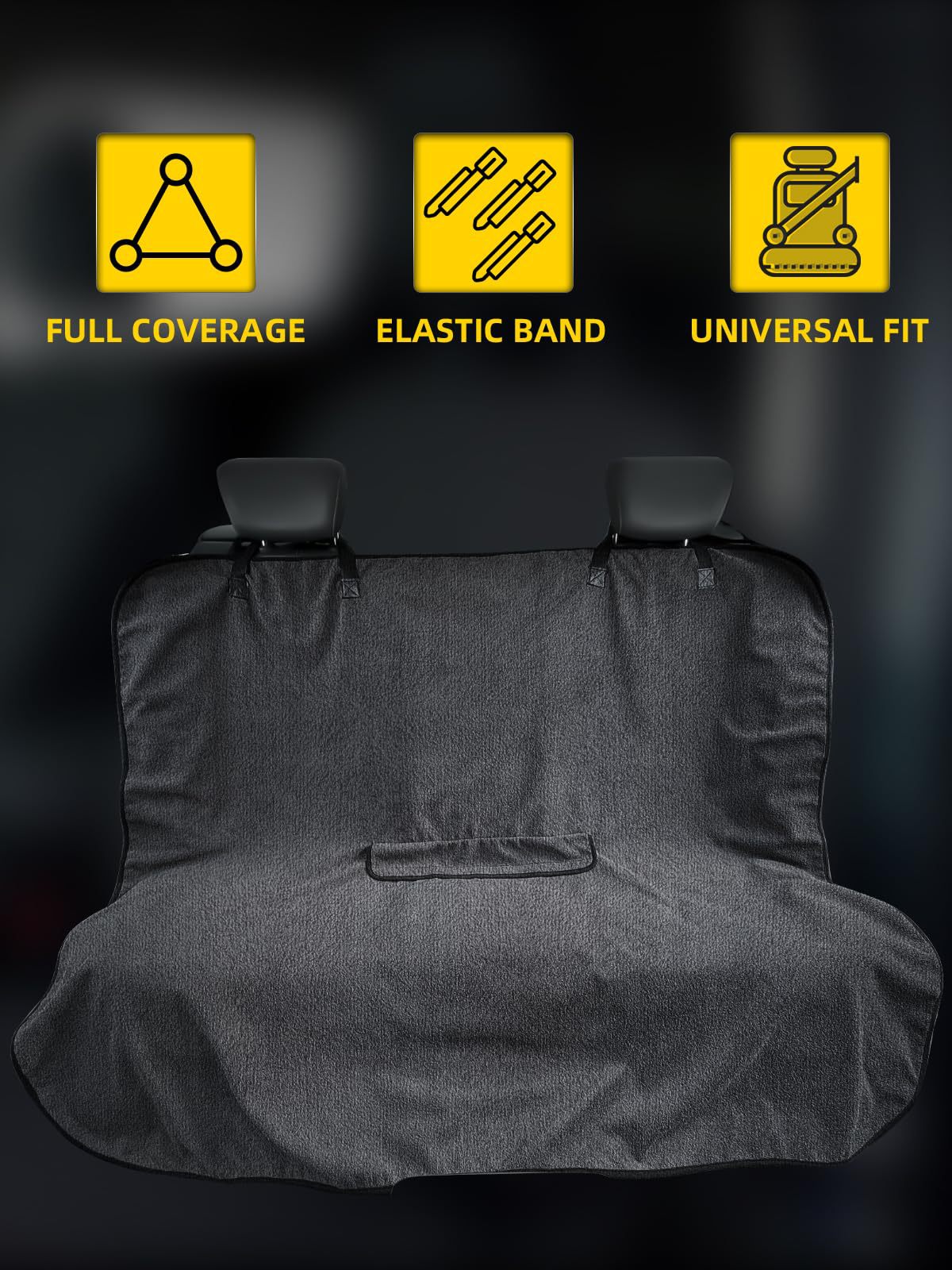 Grey Waterproof Towel Car Back Seat Cover - Universal Non-Slip Sweat-Absorbent Bucket Seat Protector for Gym Fitness and Beach - Image 2