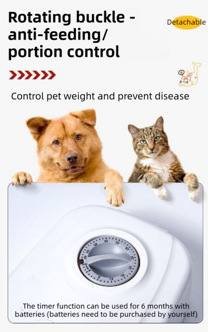 Black Silent Automatic Pet Single Meal Dispenser with Rotary Buckle - Longest 48H Scheduled and Long Battery Life, Detachable for Easy Cleaning - Image 5