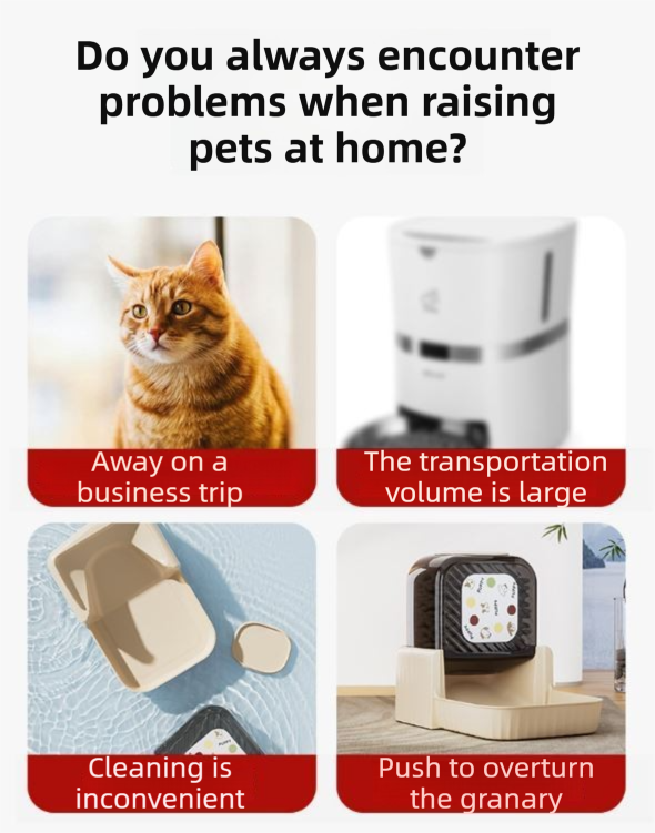 Pink Silent Automatic Pet Double Meal Dispenser with Rotary Buckle - Longest 48H Scheduled and Long Battery Life, Detachable for Easy Cleaning - Image 2