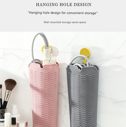 Black 2-in-1 Silicone Wave Anti-Scalding Mat & Pouch for Hair Tools (2-Pack) - Travel-Ready Heat-Resistant Hanging Storage Bag - Image 3
