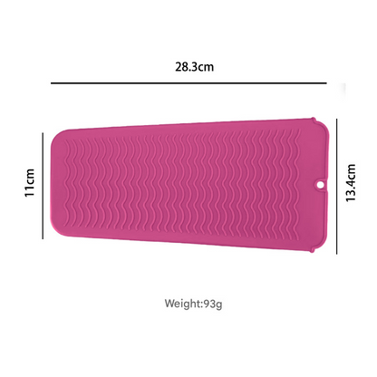 Black 2-in-1 Silicone Wave Anti-Scalding Mat & Pouch for Hair Tools (2-Pack) - Travel-Ready Heat-Resistant Hanging Storage Bag - Image 5