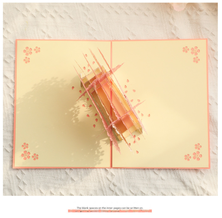 3D Handcrafted Cherry Blossom Pop-Up Greeting Card - Handwritten Paper Sculpture Card for Valentine's Day, Mother's Day & Anniversary - Image 4