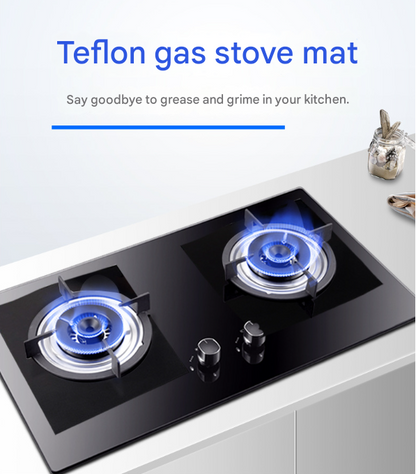 2-Piece Black Reusable Oil-Proof Teflon Stovetop Burner Liners - Cuttable, Non-Stick, Heat-Resistant & Dishwasher Safe Clean Pad - Image 2