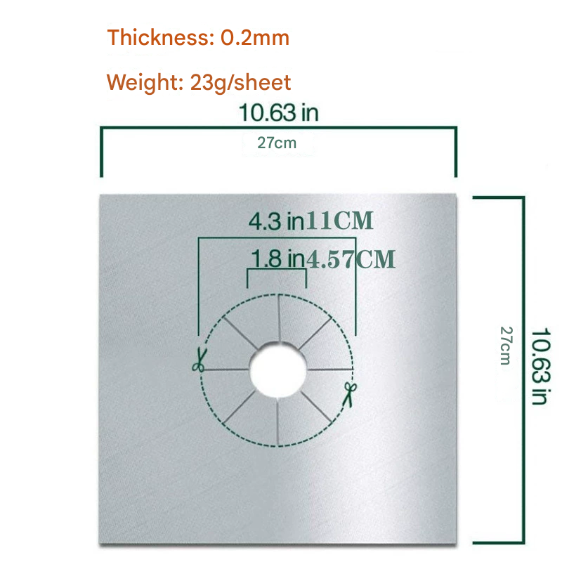 4-Piece Sliver Reusable Oil-Proof Teflon Stovetop Burner Liners - Cuttable, Non-Stick, Heat-Resistant & Dishwasher Safe Clean Pad - Image 2