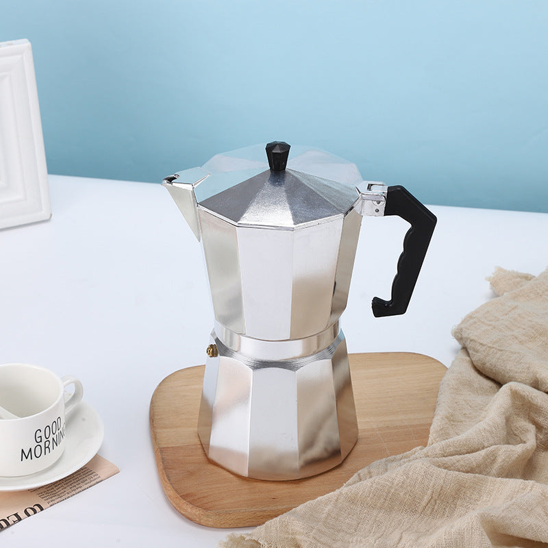 450ML Premium Octagonal High Pressure Moka Pot - Classic Italian Aluminum Coffee Maker for Rich Espresso Flavor
