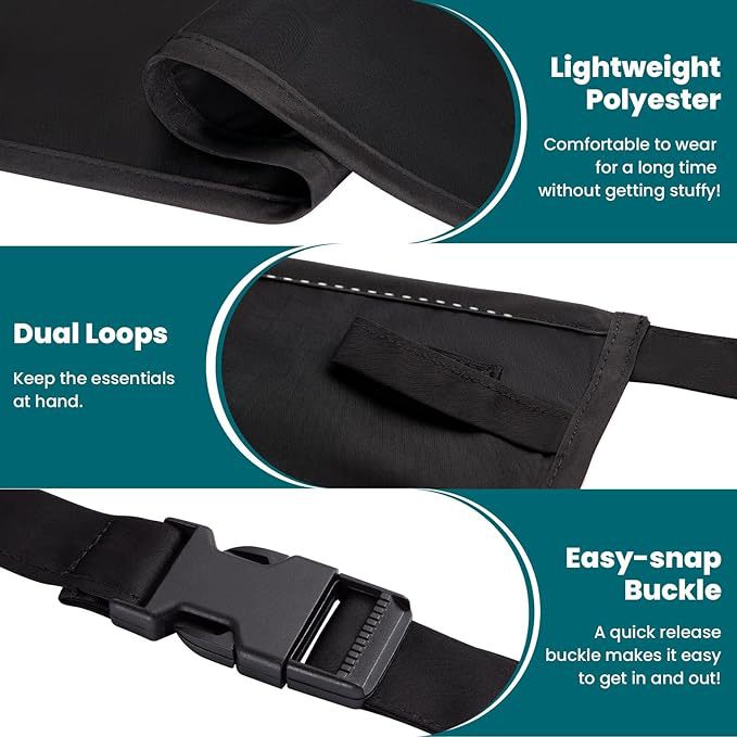 Black 10-Pocket Multi-Purpose Half-Body Utility Apron - Heavy-Duty Organizer Belt for Gardening, Makeup & Hardware - Image 3
