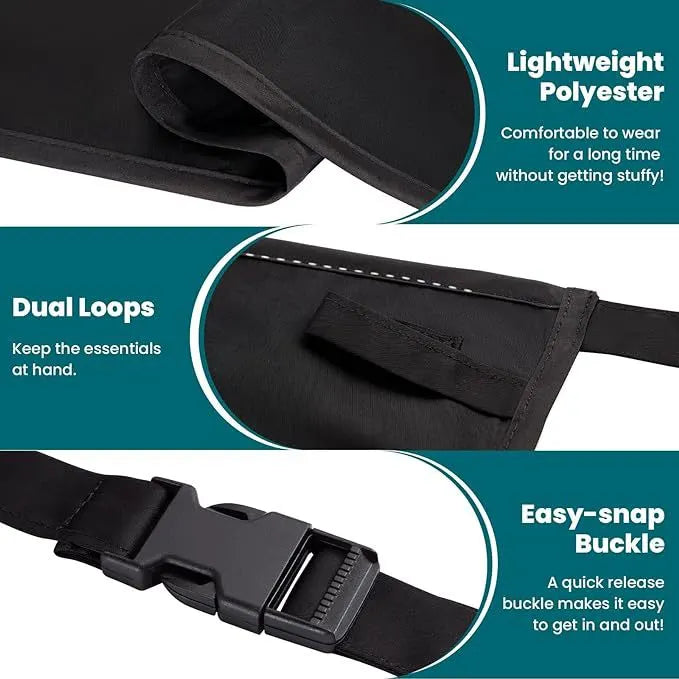 Black 10-Pocket Multi-Purpose Half-Body Utility Apron - Heavy-Duty Organizer Belt for Gardening, Makeup & Hardware - Image 3