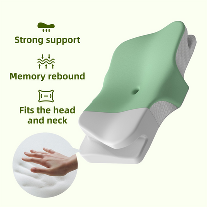 Blue Breathable Butterfly Contoured Memory Foam Pillow - Dual-Height Orthopedic Neck Pillow with 5-Zone Cervical Support - Image 2