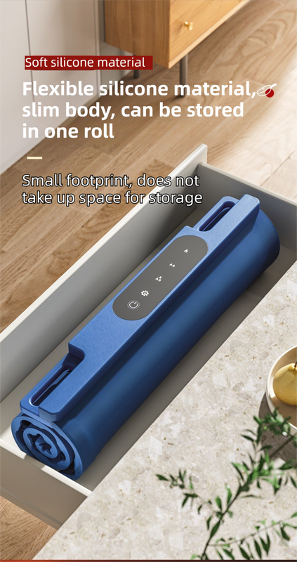 Blue 65x38CM Roll-Up Food Warming Silicone Mat with Precise Temprature Control & 240W High Power - Waterproof and Oilproof Thermal Table Pad - Image 4