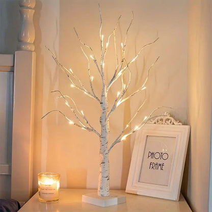 24 LEDS Birch Tree Lamp with Bendable Branches Style - Warm White Romantic Decorative Night Light Decor