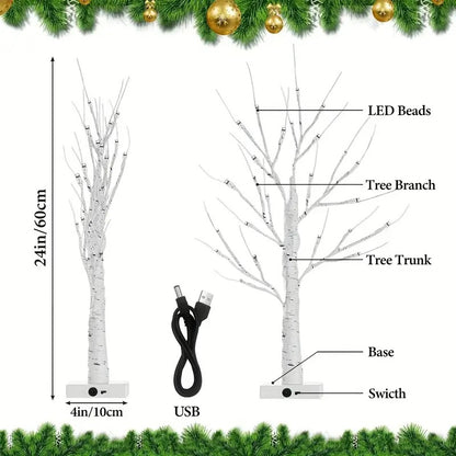 24 LEDS Birch Tree Lamp with Bendable Branches Style - Warm White Romantic Decorative Night Light Decor - Image 4