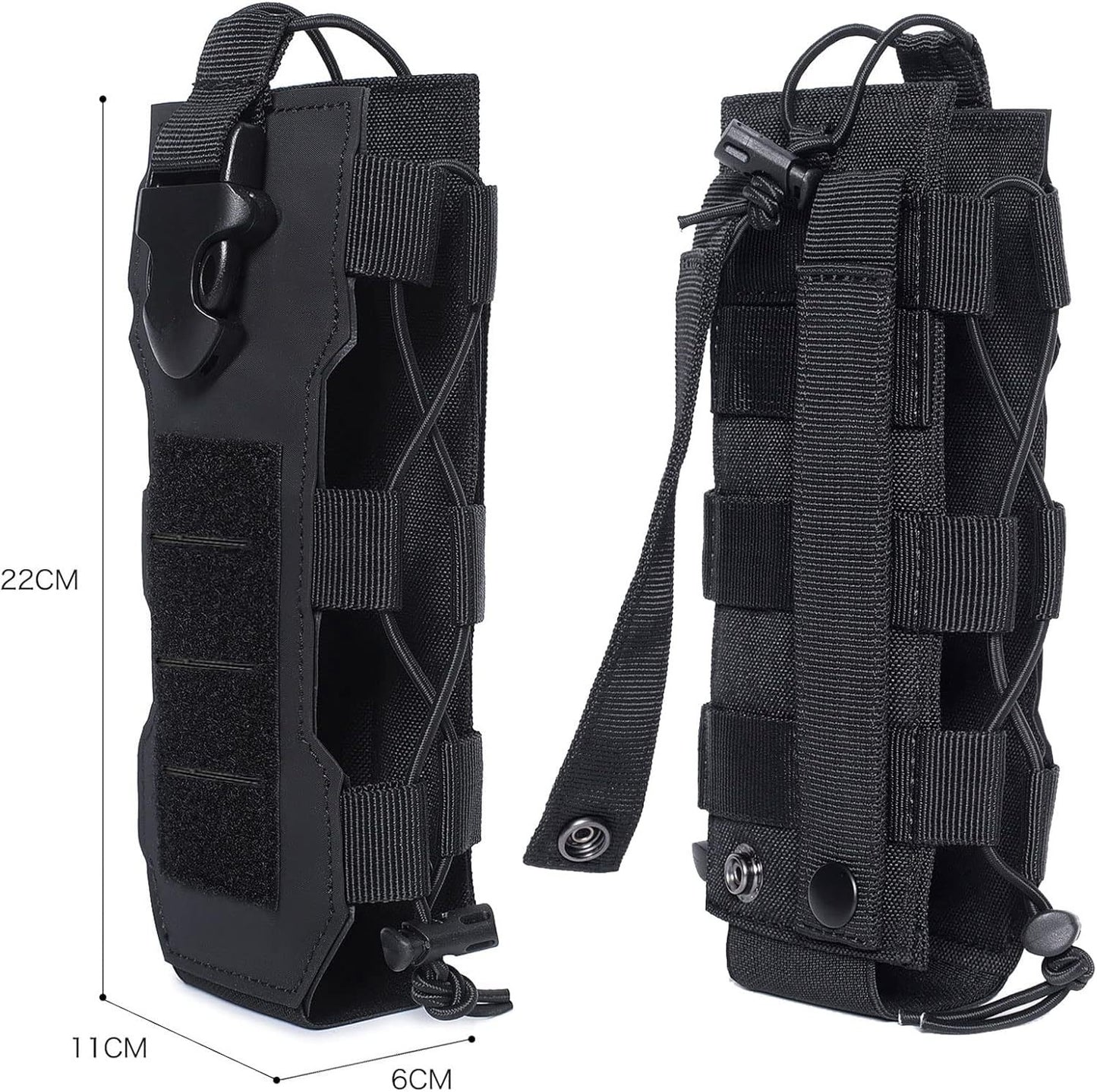 Green Adjustable Tactical Water Bottle Pouch - Multi-Functional MOLLE Compatible Accessory Bag for Hiking & Outdoor Survival - Image 5