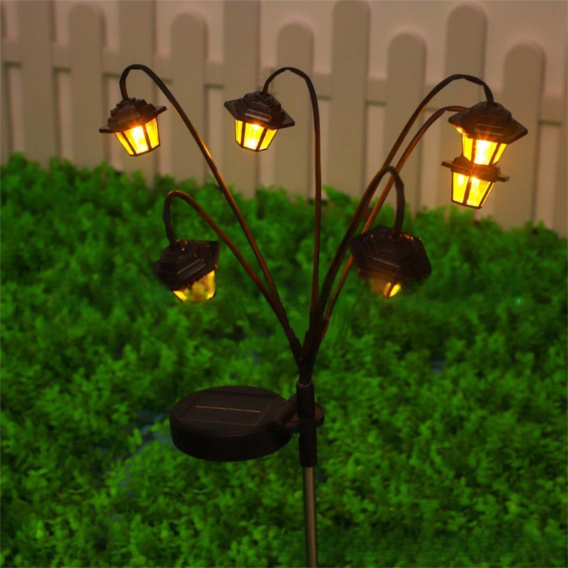 Solar Retro Hexagonal Palace Ground Plug Light with 6 LED Warm Glow - In/Outdoor Garden Pathway Landscape and Lawn Lamp - Image 3
