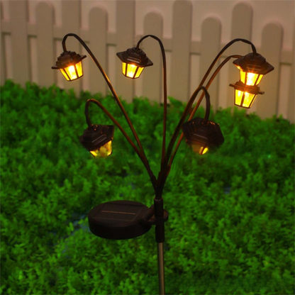 Solar Retro Hexagonal Palace Ground Plug Light with 6 LED Warm Glow - In/Outdoor Garden Pathway Landscape and Lawn Lamp - Image 3