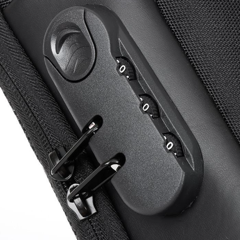 Blue Lightweight Anti-Theft Tactical Chest Bag - Waterproof Security Sling Bag with 3-Digit Password Lock & Smart USB Charging Port - Image 5