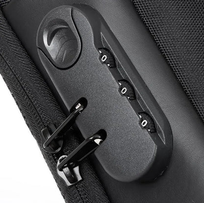 Blue Lightweight Anti-Theft Tactical Chest Bag - Waterproof Security Sling Bag with 3-Digit Password Lock & Smart USB Charging Port - Image 5