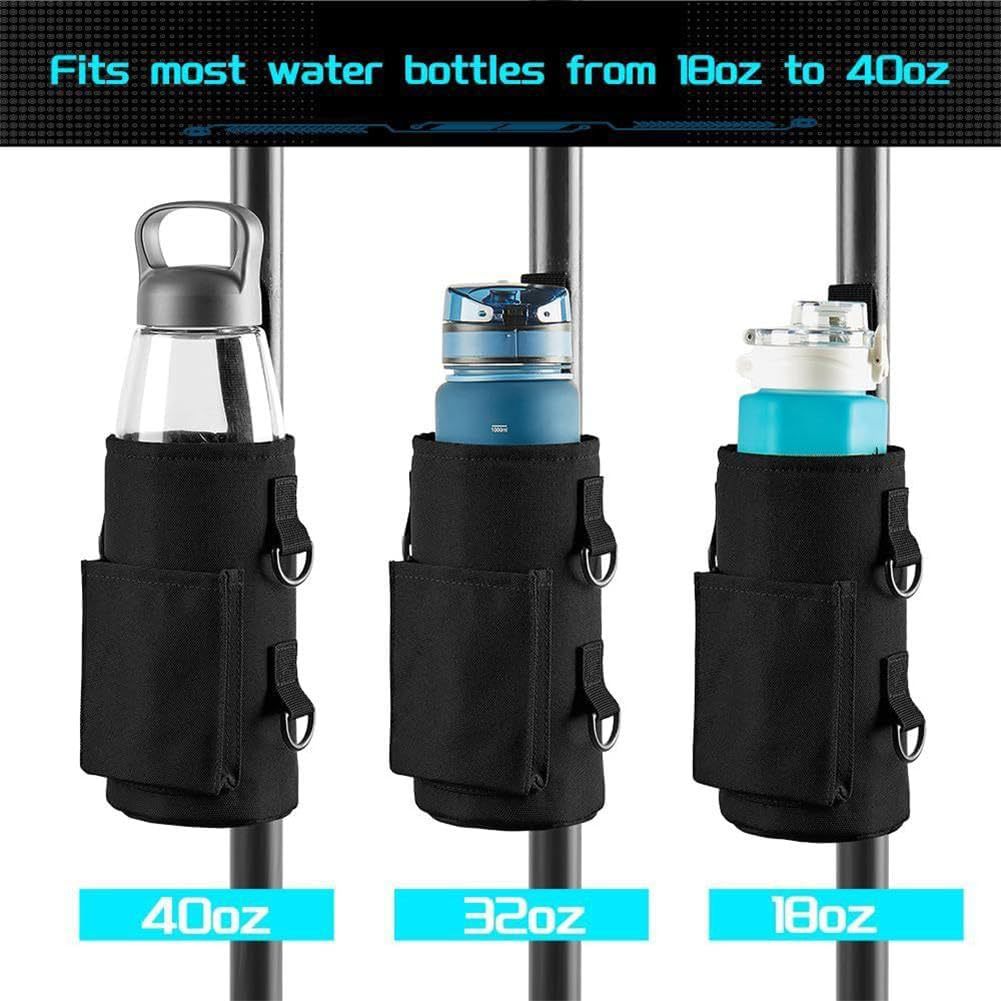 Green Magnetic Gym Water Bottle Pouch & Towel Clip with 6 High-Strength Magnets and Adjustable Strap - Fits 18oz to 40oz - Image 4