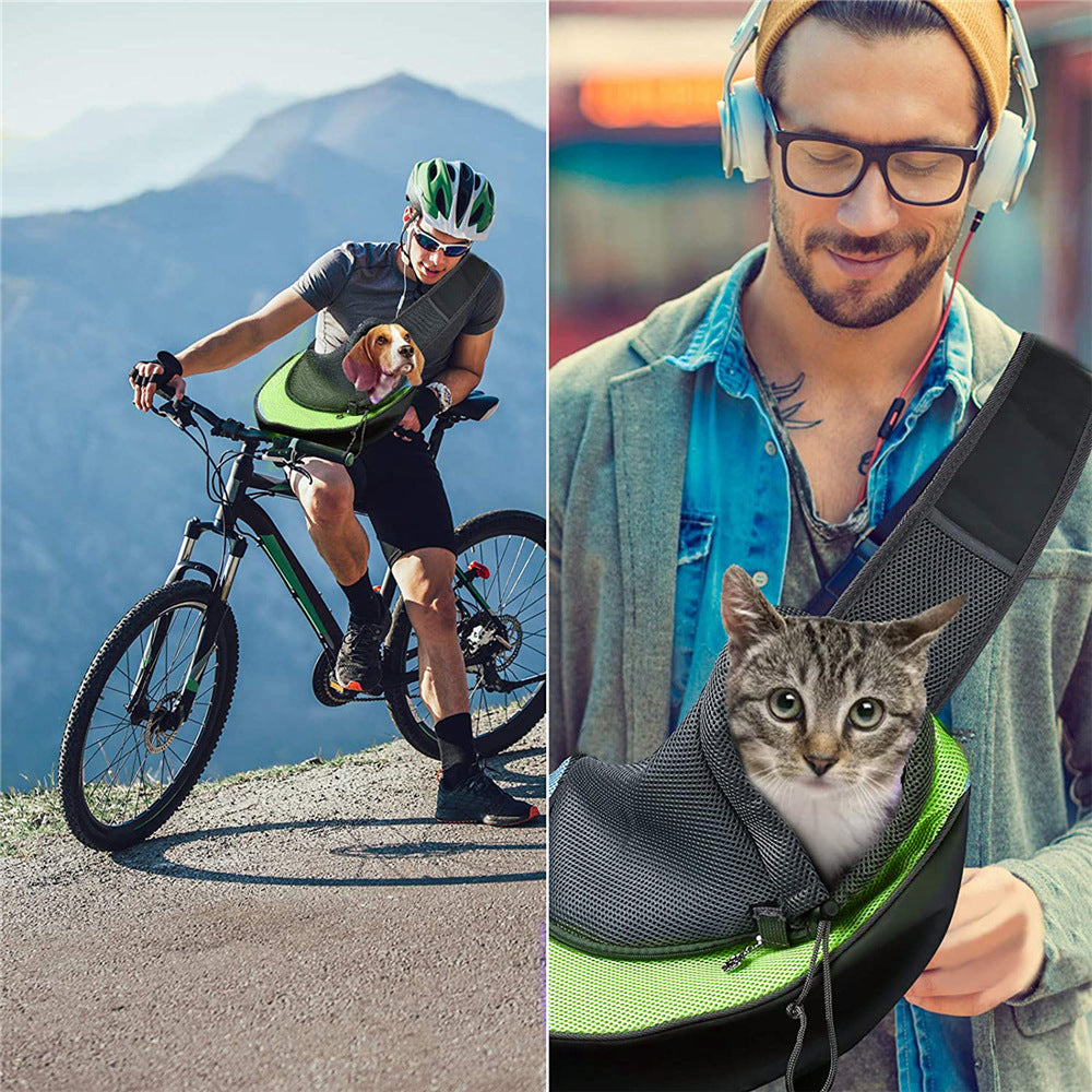 Red Hands-Free Pet Chest Carrier - Breathable Mesh Crossbody Bag for Dogs & Cats within 2.5KG - Image 3