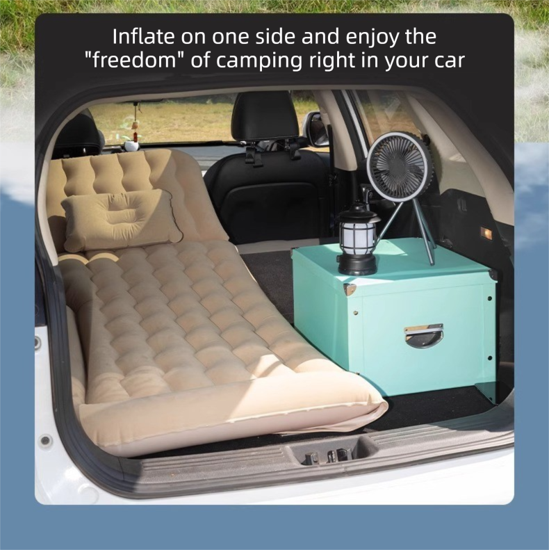 Black Multi-Chamber Car Inflatable Air Mattress with Electric Pump, Storage Bag & Pillows for Universal Trunk Sleeping and Camping (174 x 126 CM) - Image 5