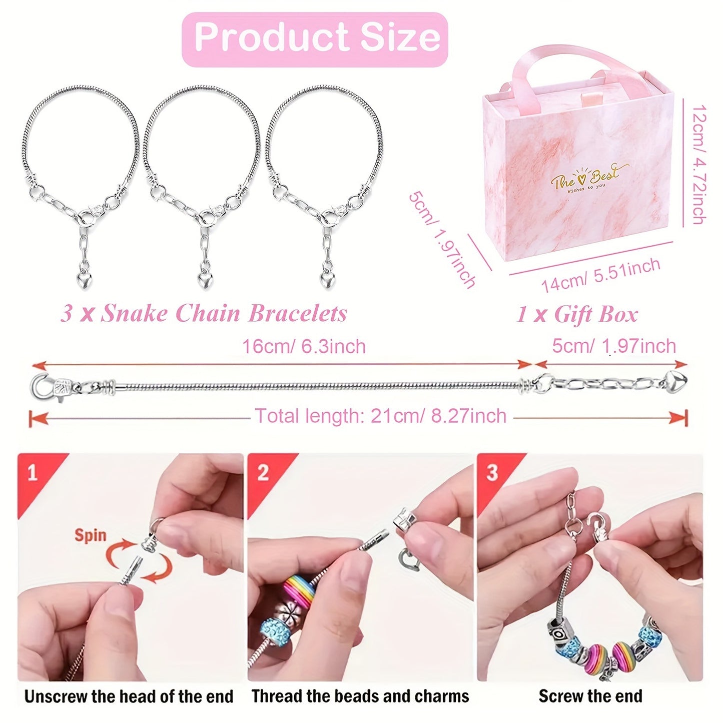 67PCS Blue DIY Charm Necklace & Bracelet Making Kit - Creative Jewelry Craft Set with Colorful Drip Oil Pendants & Metal Beads - Image 3