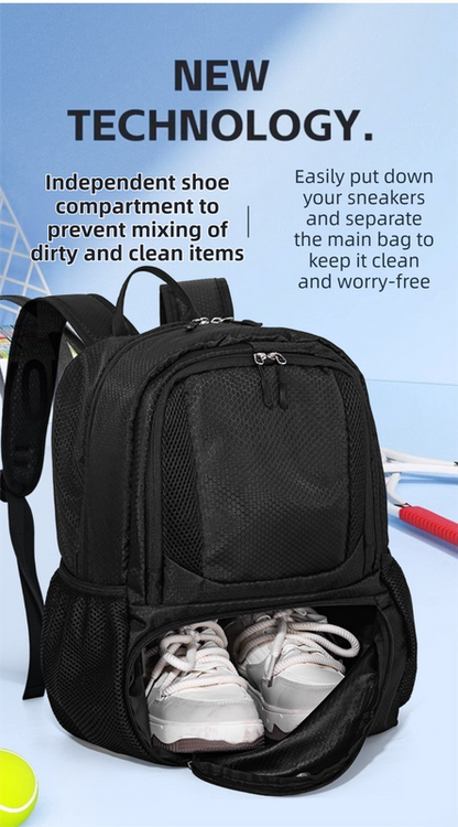 24L High-Capacity Grey Basketball Backpack with Shoe Compartment & Dedicated Ball Zone - Waterproof & Durable Oxford Training Bag - Image 3