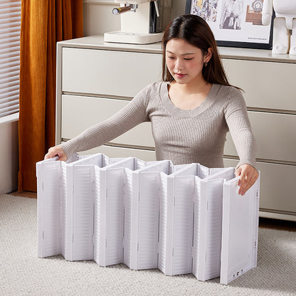 White 3-Layer Foldable Shoe Storage Tower with Transparent Display Panel & Back Ventilation - One-Pull Instant Setup Stackable Box (25.5x34.5x52.5CM) - Image 3
