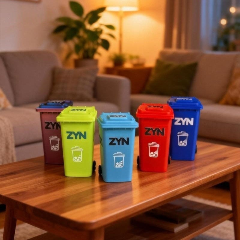 Green Mini Zyn Bin Desk Simulation Trash Can - Novelty Desktop Decor & Storage Box - Image 2