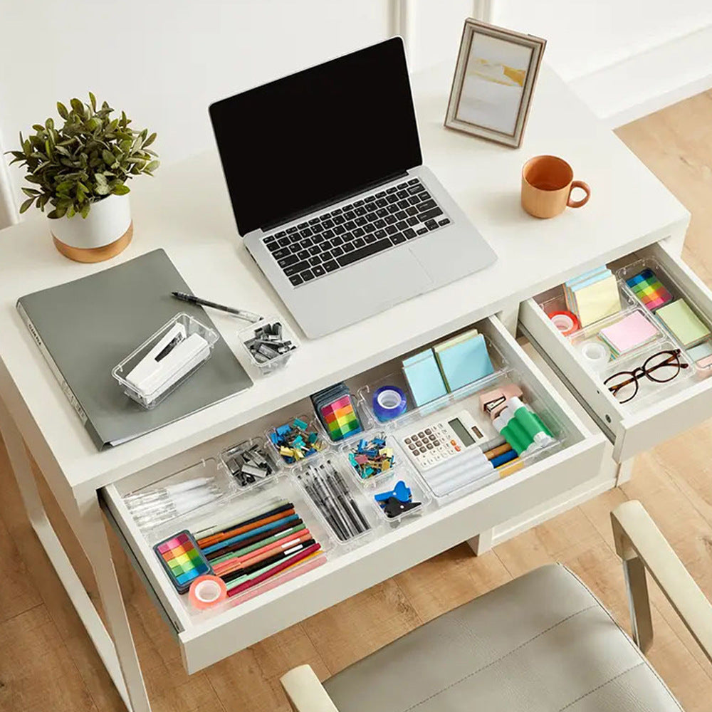 16PCS Transparent Stackable Organizer Set - 4-Size Versatile Desktop & Drawer Divider - Image 3