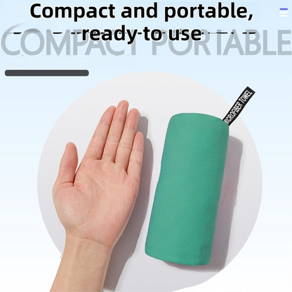 40×80CM and 76×152CM Ultra-Fine Microfiber Double-Sided Fleece Towel Set - Rapid Drying Travel & Fitness Essentials (Green) - Image 2