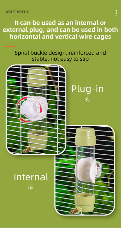 Green Automatic Bird Water Dispenser with Extended Brass Needle Valve and Graduated Marking - 200ML Transparent Threaded Cap Feeder - Image 5