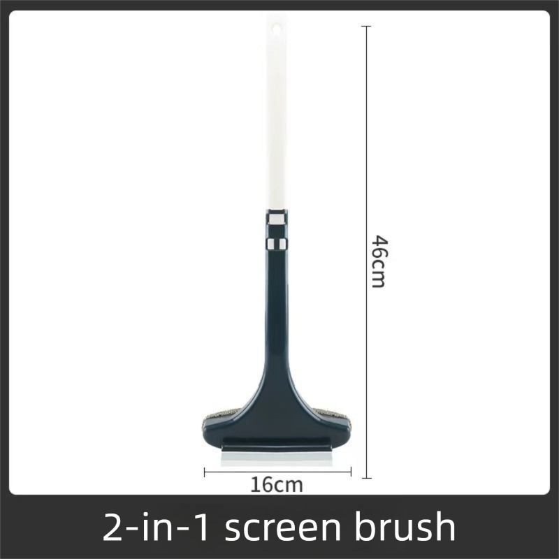 2-Pack 2-in-1 Professional Window Screen Brush & Glass Cleaner - Detachable Long-Handle Squeegee & Scrubber (White Green) - Image 4