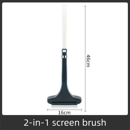 2-Pack 2-in-1 Professional Window Screen Brush & Glass Cleaner - Detachable Long-Handle Squeegee & Scrubber (Yellow Green) - Image 4