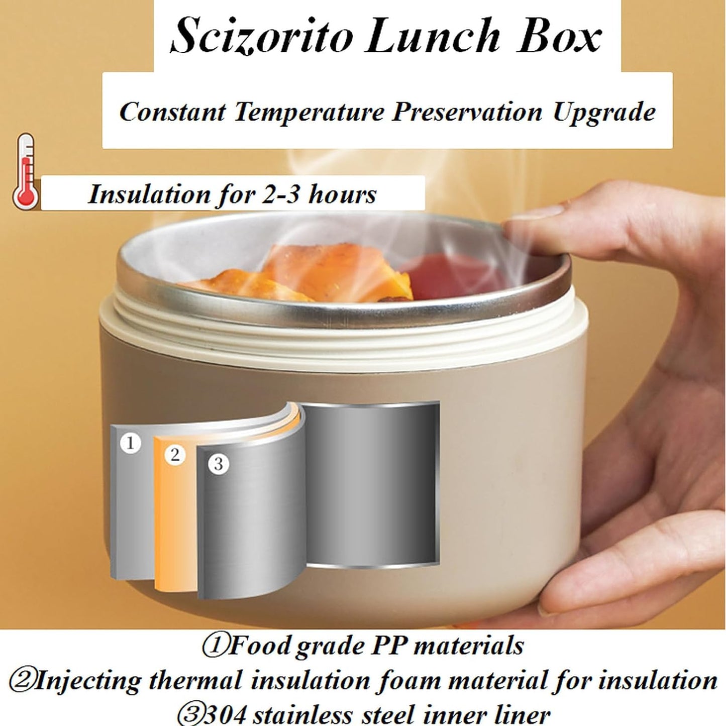 2-Pack Blue 304 Stainless Steel Microwave-Safe Lunch Box Set - Stackable Insulated Bento Containers for Office & School - Image 4