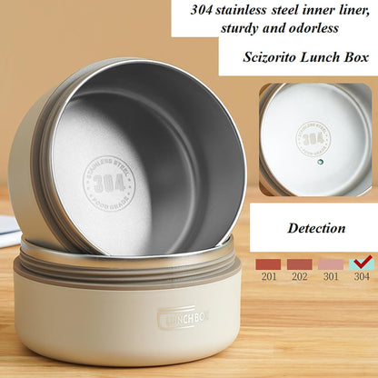 3-Pack Brown 304 Stainless Steel Microwave-Safe Lunch Box Set - Stackable Insulated Bento Containers for Office & School - Image 2