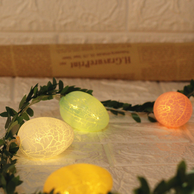 2M Easter Green Leaf & Pastel Egg String Lights (10-LED) - Artificial Vine Fairy Lights for Festival Indoor Decor - Image 3