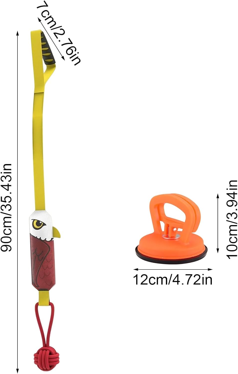 Eagle-shaped Tug-of-War Dog Toy with Suction Cup & Chew Rope Knot - Interactive Squeaky Molar Toy for Puppies & Small Dogs - Image 2