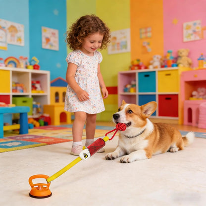 Eagle-shaped Tug-of-War Dog Toy with Suction Cup & Chew Rope Knot - Interactive Squeaky Molar Toy for Puppies & Small Dogs - Image 4